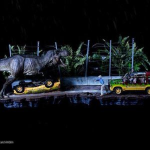 Iron Studio Jurassic Park BDS Art Scale T-Rex Attack Complete Set 1/10 statue